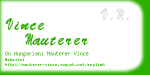 vince mauterer business card